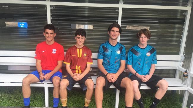 Cody Hassum of Aspley SHS, Brayden Winlaw from Murrumba State College, and Chancellor State College pair Will Brown and Connor Demerutis.