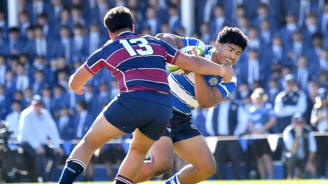 Nudgee College player Blake Ruaporo GPS first XV Rugby union game between The Southport School v Nudgee College. Saturday July 16, 2022. Picture, John Gass