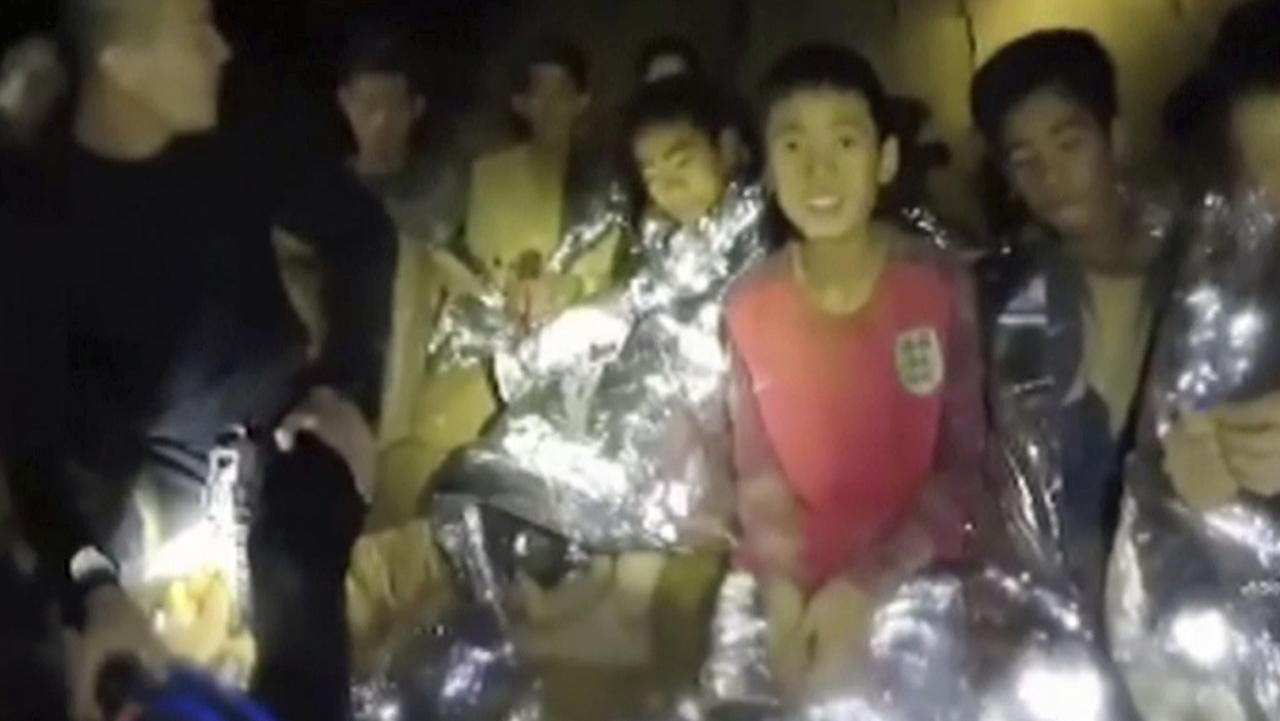 The Thai boys, were found alive and well, deep inside the flooded cave. Picture: Supplied