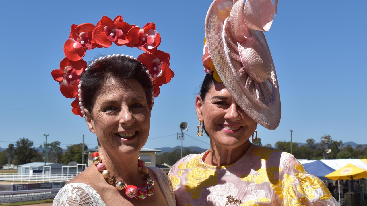 Barbara Thompson and Verelle O'Shanesy at the Gympie Times Ladies Race Day 2021. Photo: Elizabeth Neil