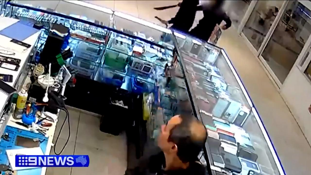 Shop owners described the wild scenes unfolding. Picture: 9 News