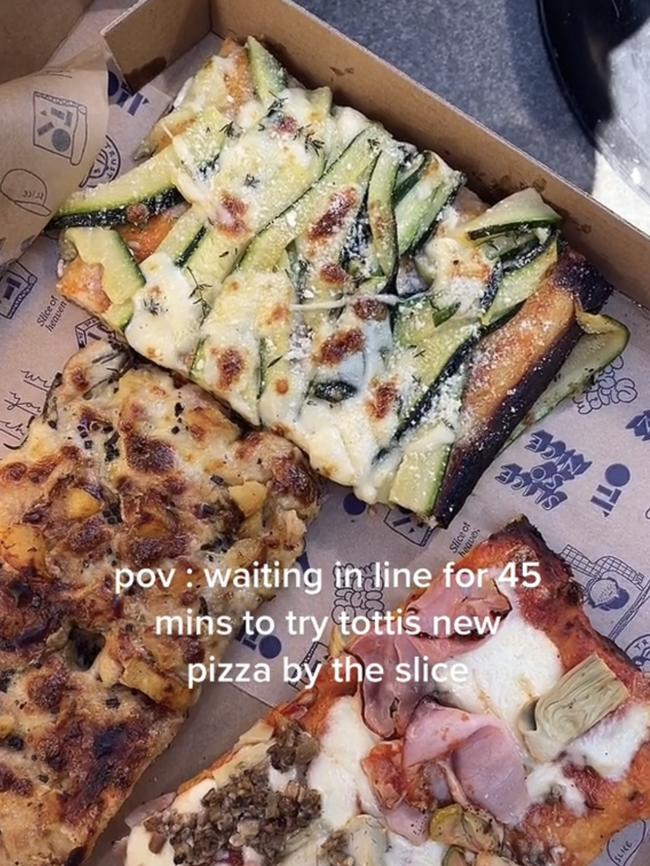 It only sells pizza slices and sandwiches. Picture: TikTok/evanna.g