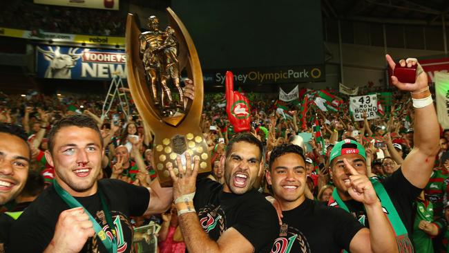 South Sydney celebrate the 2014 grand final win – but what if it was a three-game series?Picture: Getty