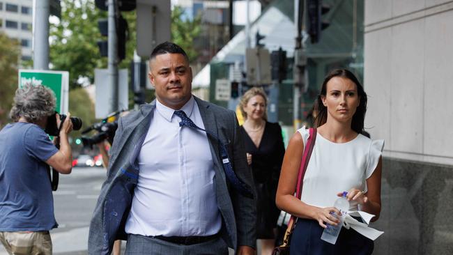 He is accused of sexually assaulting a woman at her Newcastle home. Pictured with wife Amelia Bonnici. Picture: NCA NewsWire / David Swift