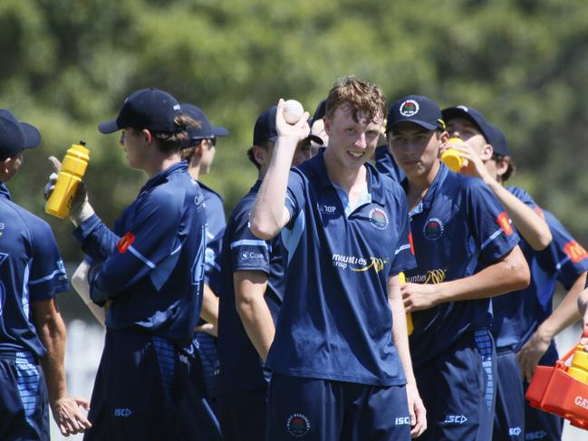 Thomas Walker celebrates a wicket. Picture Warren Gannon Photography