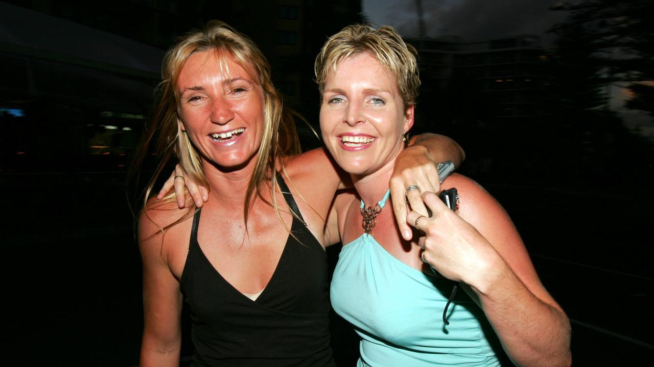 Cheree Ward (left) from Pacific Paradise and Heather Crawford of Coolum at Mooloolaba's esplanade in 2004. Picture: Bruce Long