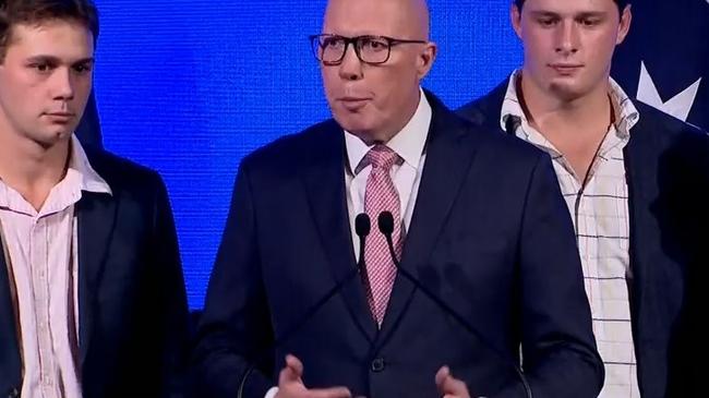 3 MAY 2025: Peter Dutton concedes Liberal loss in 2025 election. Picture: Sky News