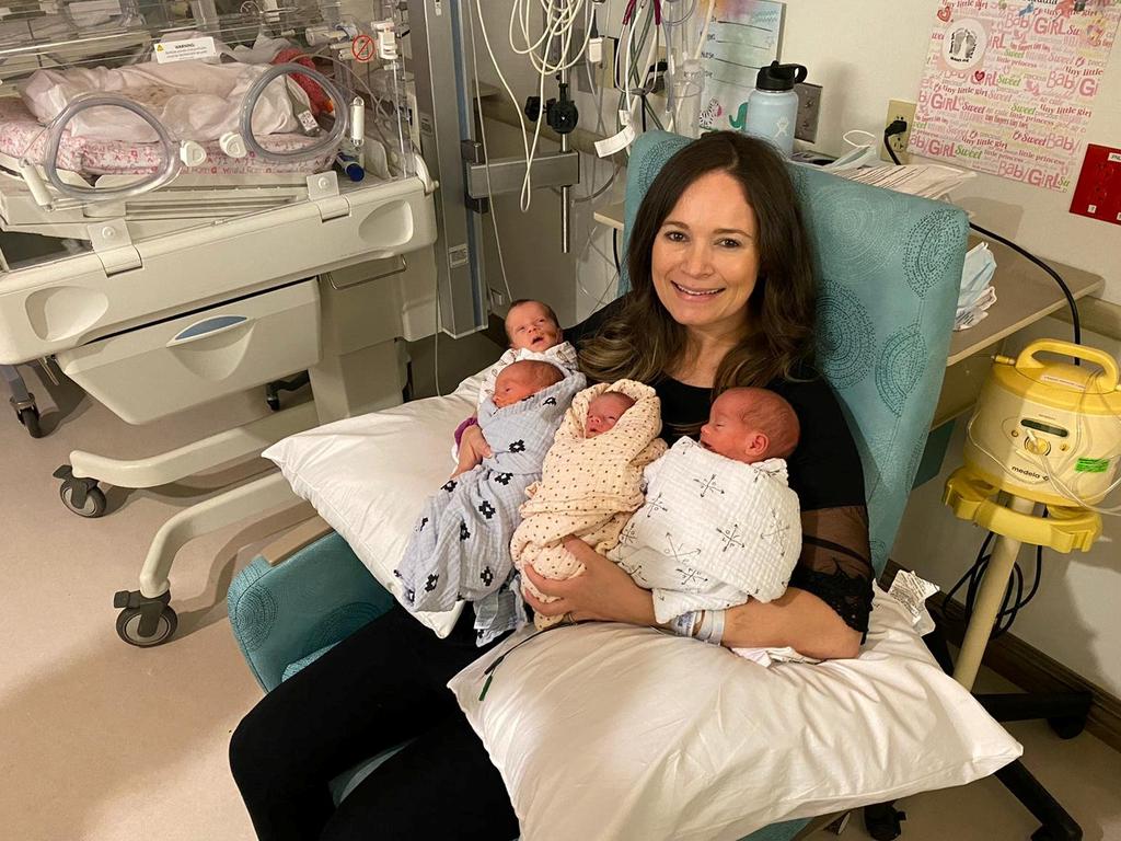 Santina gave birth to two boys and two girls, Sebastian, Aiden, Sevilla and Aria. Picture: SWNS/Mega