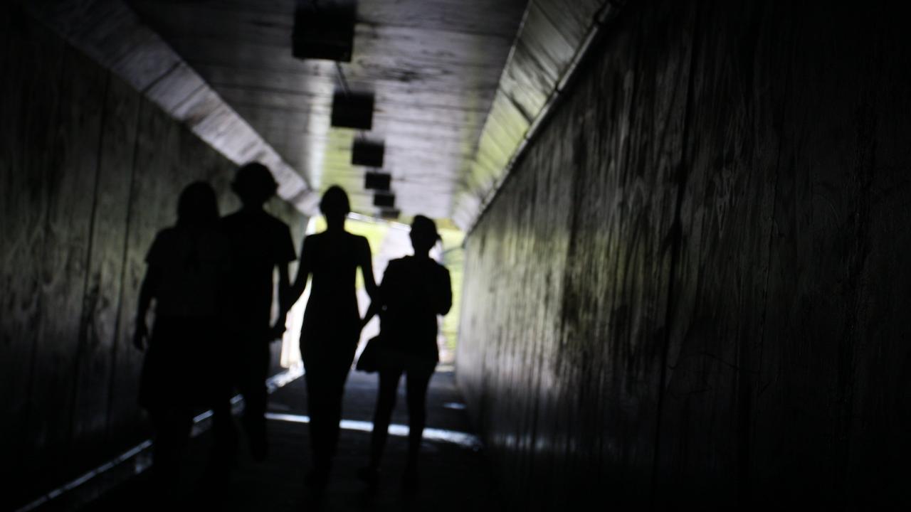 Teenagers in underpass tunnel.Photo Nicholas Falconer / Sunshine Coast Daily