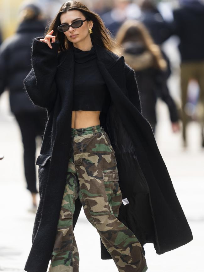 Emily Ratajkowski wears cargo pants earlier this month. Picture: Gotham/GC Images