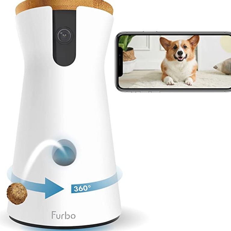 Furbo 360 degree dog camera and treat dispenser. Picture: Amazon