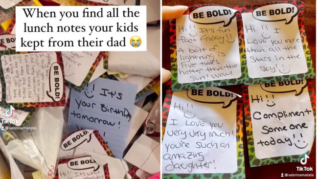 The adorable notes mu found. Sabrina with her partner and children.  Images: Instagram / @sabrina_matata