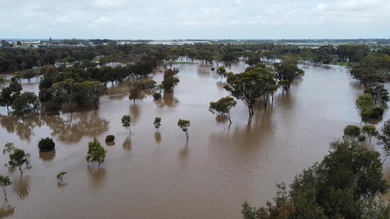 Flooding at the Barwon Valley golf course on Sunday. Picture: Barwon Valley Golf Club