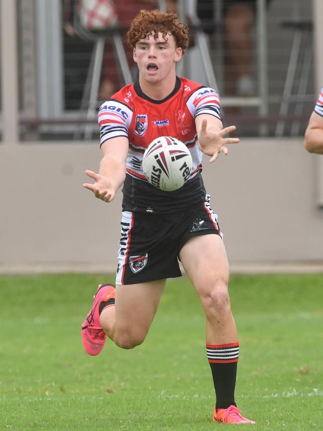 Kirwan High against Ignatius Park College in the Northern Schoolboys Under-18s trials at Brothers Rugby League Club in Townsville. Logan Brookes. Picture: Evan Morgan