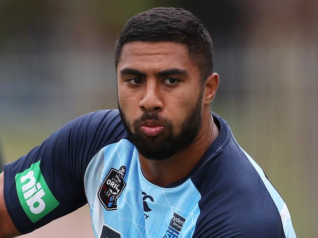 Robert Jennings during the NSW Emerging Blues training session at the NSWRL Centre of Excellence at Homebush. Picture. Phil Hillyard