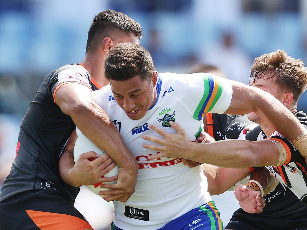 Joseph Tapine of the Raiders. Picture: Mark Metcalfe/Getty Images