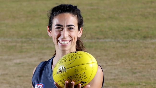 Amanda Farrugia plays for the Macquarie Park Warriors and hopes to advance in the AFL inaugural women’s competition.