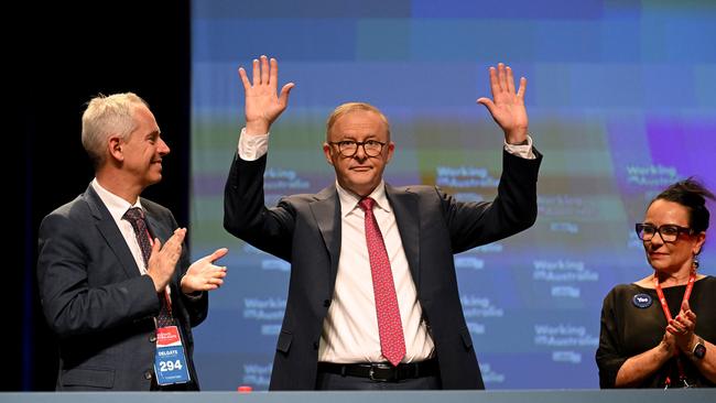 Prime Minister Anthony Albanese speaking at the conference on Saturday. Picture: Dan Peled / NCA NewsWire