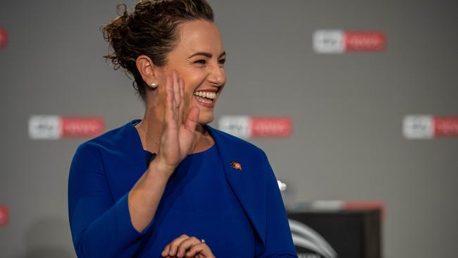 Northern Territory Chief Minister Eva Lawler and Opposition Leader Lia Finocchiaro have met for a final public face-off at the Sky News NT Leaders Debate ahead of the NT general election on August 24, 2024. Picture: Pema Tamang Pakhrin