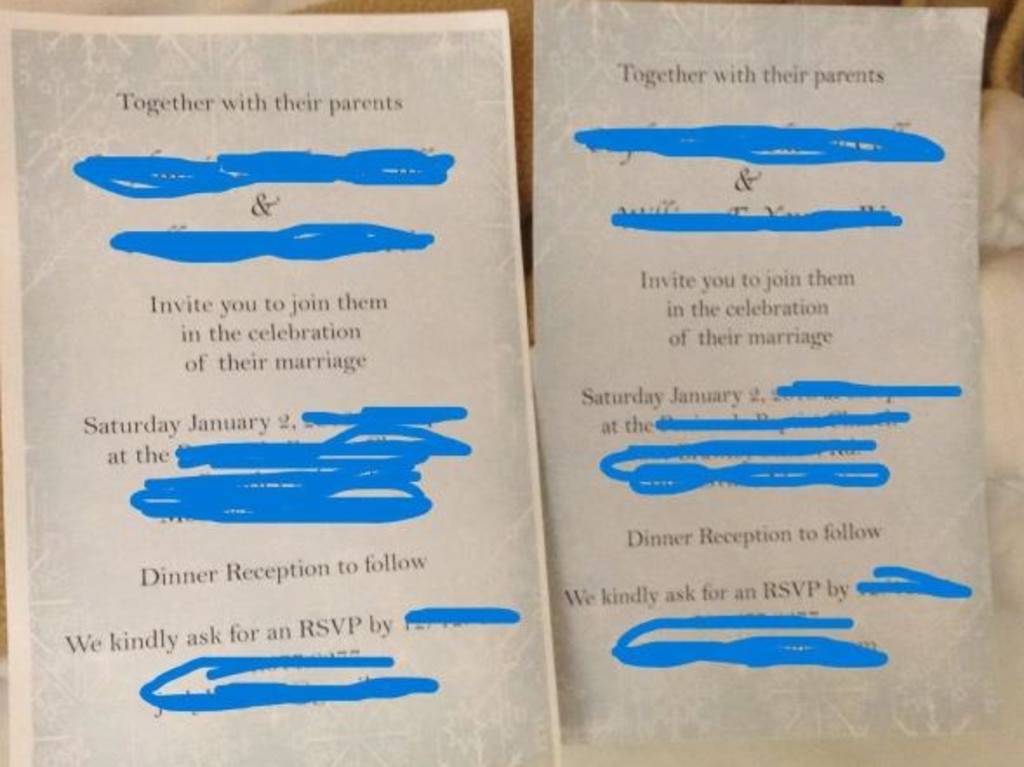 People said a child could have designed these invites. Picture: Reddit