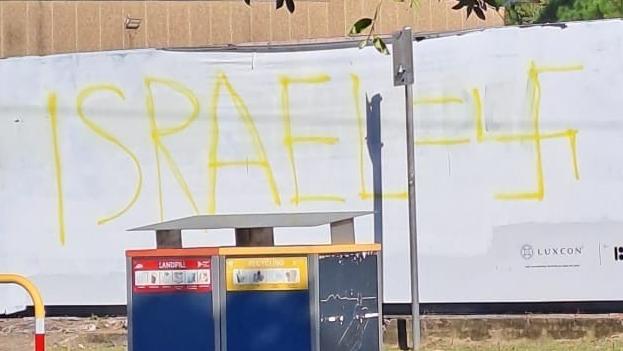 Anti-Semitic graffiti and activity seen around Byron Bay. Picture: Supplied