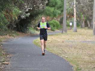 Dave Alley in training for his attempt at breaking the world record for running around Australia. Picture: Mireille Merlet-Shaw