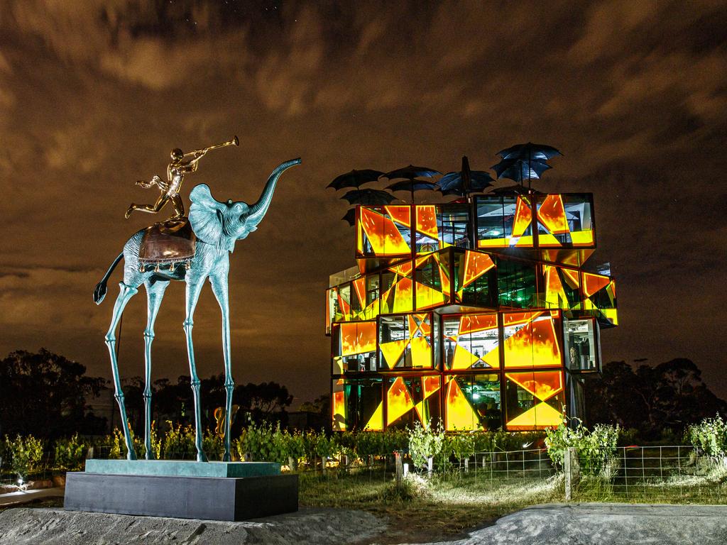 Salvador Dali’s monumental Triumphant Elephant at the d’Arenberg Cube in McLaren Vale. Photo: Matt Turner