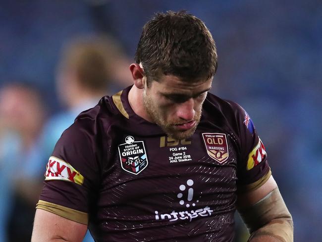 SYDNEY, AUSTRALIA - JUNE 24:  Andrew Mccullough of the Maroons looks dejected at fulltime during game two of the State of Origin series between the New South Wales Blues and the Queensland Maroons at ANZ Stadium on June 24, 2018 in Sydney, Australia.  (Photo by Matt King/Getty Images)