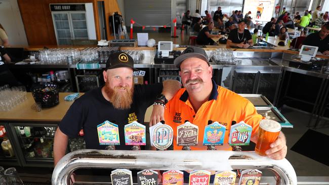 Big Shed Brewing Company’s Craig Basford and Jason Harris at their new digs. Picture: Tait Schmaal