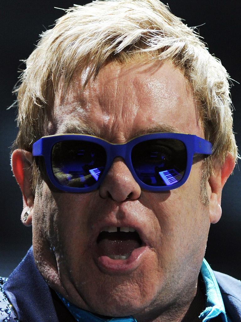 British singer Elton John performs on stage during a concert at Bercy in Paris on November 19, 2014. Picture: AFP