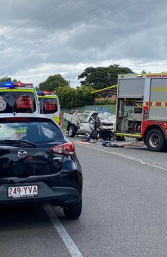 A police car was involved in a serious crash in Caboolture South. Picture: Brisbane Incident Alerts