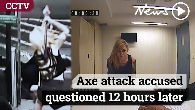 Axe attack accused questioned 12 hours later