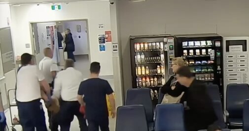 CCTV footage of Bo Moran being carried out of Wollongong Hospital. Picture: Supplied