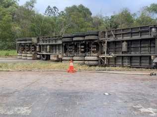 Emergency services were called to reports of a truck crash and rollover on the M1 Pacific Motorway north of Byron Bay shortly before 7am today.