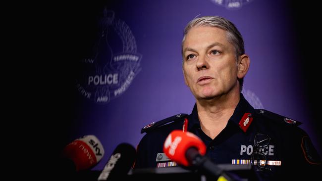 Assistant Commissioner Travis Wurst during a press conference at the headquarters of the Northern Territory Police, Darwin. Picture: Pema Tamang Pakhrin