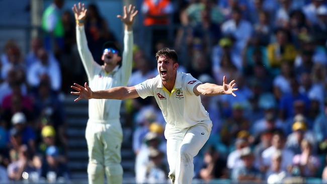 Mitchell Marsh pleads for lbw after lunch on day three. Picture: Getty Images