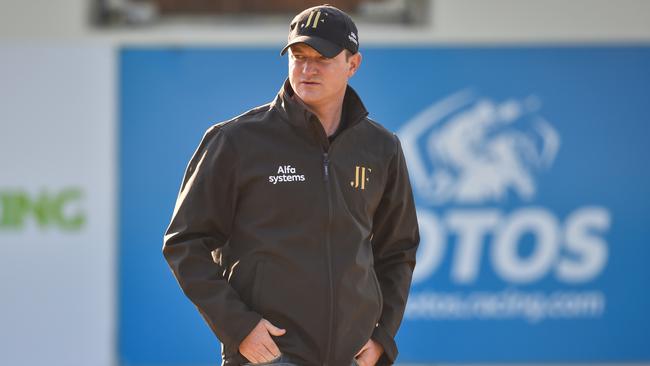 James Ferguson at Werribee to get a look at Melbourne Cup favourite Deauville Legemd. Picture: Racing Photos via Getty Images