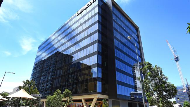 The Aurecon offices building in Bowen Hills. Australia's tallest engineered timber building. Wednesday November 21, 2018. (AAP image, John Gass)