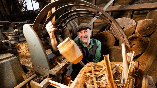 Coach builder Paul Richards at Sovereign Hill. Picture: Rob Leeson