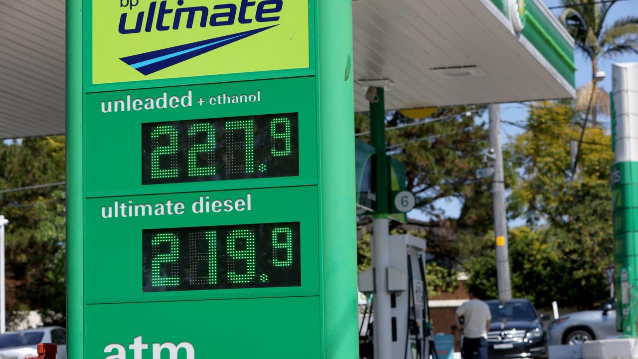 Fuel prices at the BP in West Pymble, Sydney, last week. Picture: NCA NewsWire / Damian Shaw