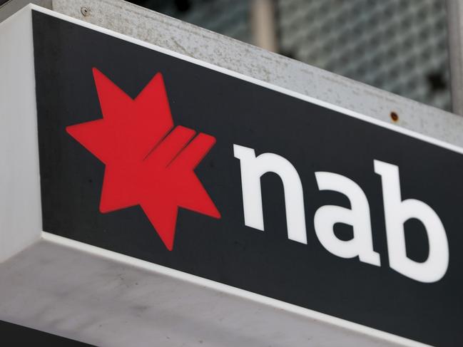 SYDNEY, AUSTRALIA - NewsWire Photos MARCH 30, 2023: NAB Bank signage on a branch on George Street in the Sydney CBD.Picture: NCA NewsWire / Damian Shaw