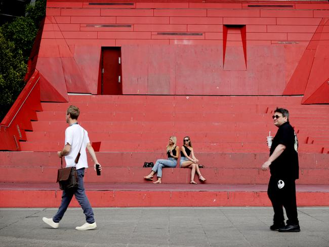 Southbank traders are upset at the poor state of the red Stairs. Picture: David Caird