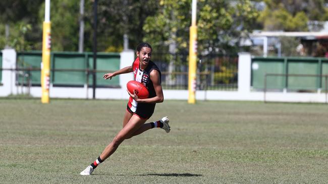 Cairns Saints player Tiarna Ahwang at Griffiths Park. Picture: Harry Murtough