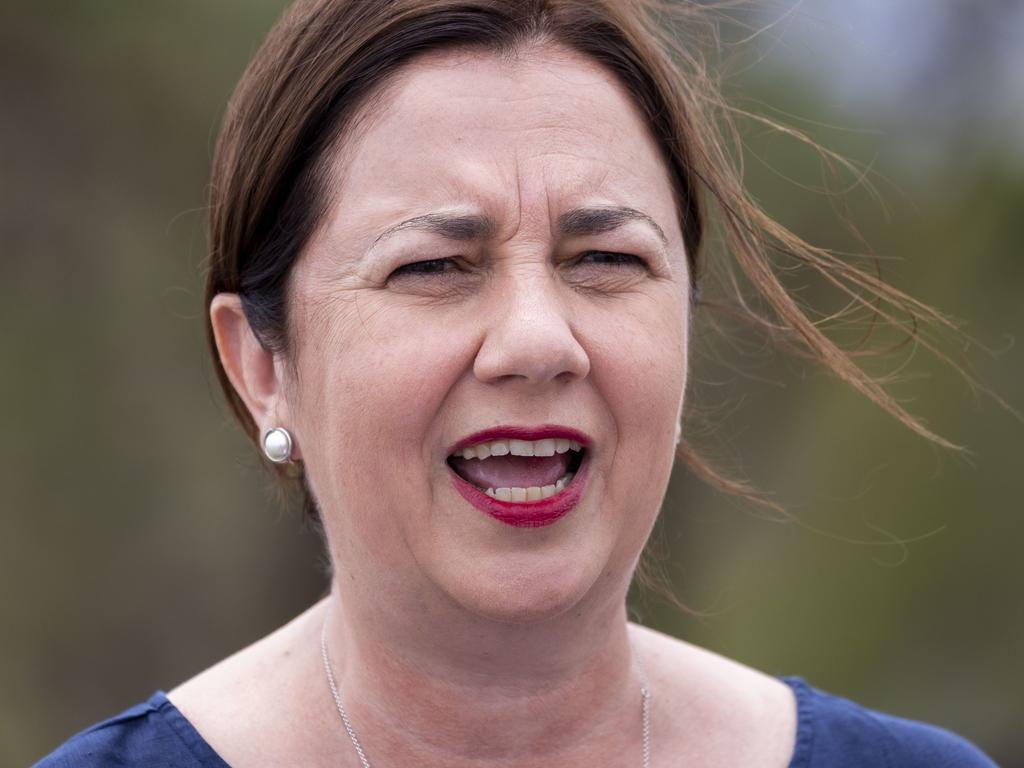 Queensland Premier Annastacia Palaszczuk was not happy with the PM’s border ‘bullying’. Picture: AAP Image/Glenn Hunt