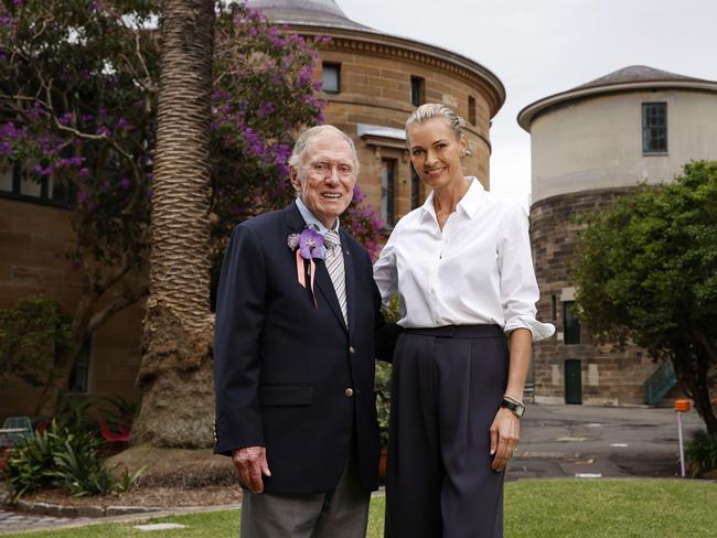 Sarah Murdoch and Michael Kirby at the Qtopia Sydney event held at the National Art School in Darlinghurst. Picture: Jonathan Ng