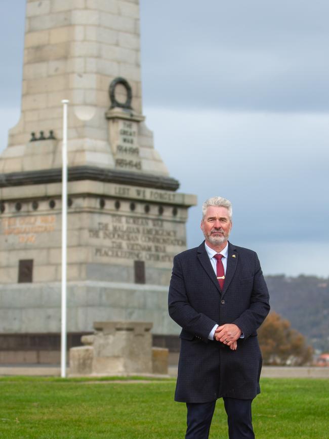 CEO of RSL Tasmania John Hardy at Hobart Cenotaph. Picture: Linda Higginson.