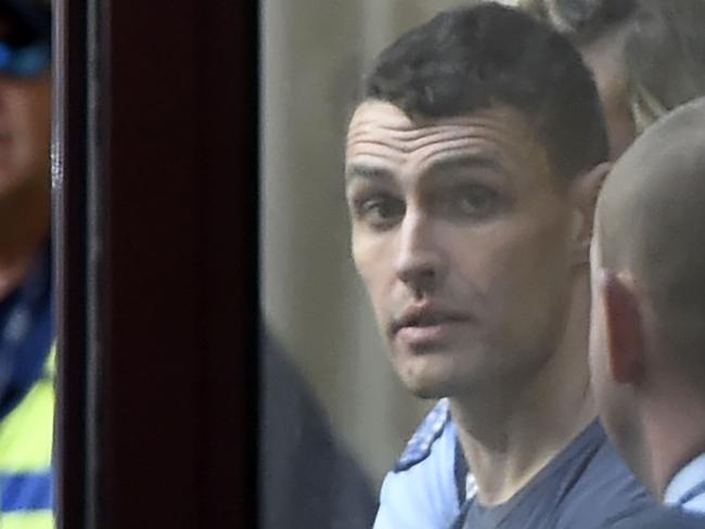 Sean Price, who pleaded guilty to killing Melbourne teen Masa Vukotic in a random attack, leaves his pre-sentence hearing in the Victorian Supreme Court.