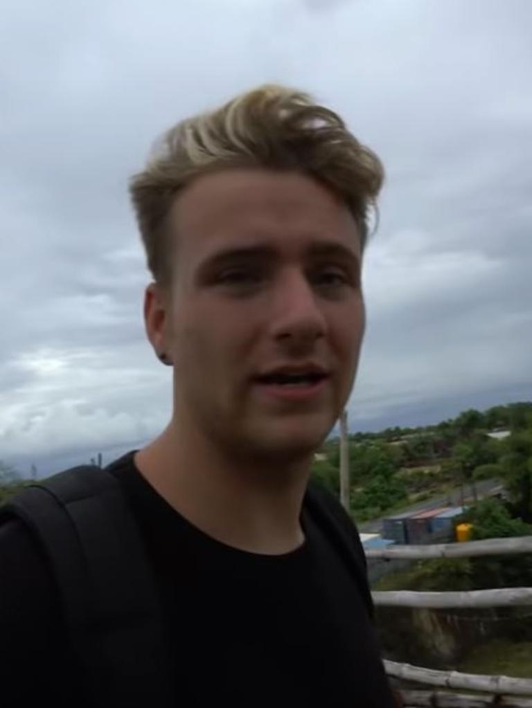 Travel blogger Josh shared a clip trying to gain entry to the plane. Picture: YouTube/Exploring With Josh