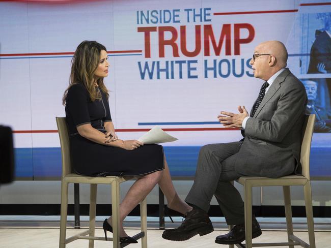 Savannah Guthrie interviewing Michael Wolff on the Today Show in New York. Picture: AP