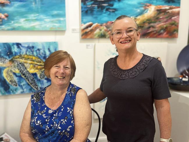 Artists Heather Byrne and Sue Tilley are participating in the Cameron &amp; Co Swim Art Prize at Drill Hall Studio. Picture: Supplied.